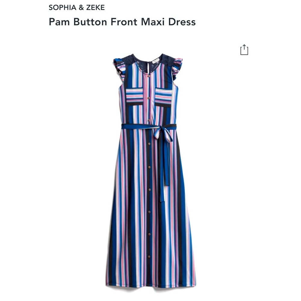 Sophia & Zeke Pam Button Front Maxi Dress